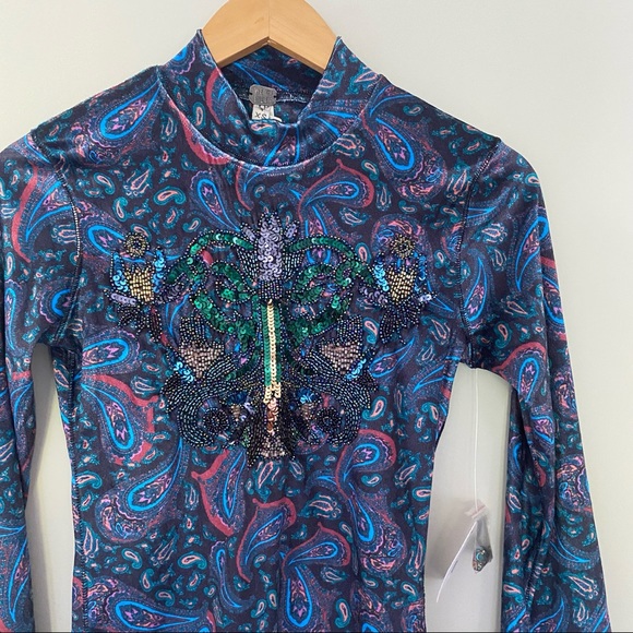 NWT WE THE FREE Black Multicolour Paisley L’amour Velour Top - Picture 3 of 15
